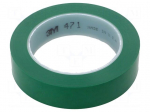 Tape: marking | green | L: 33m | W: 25mm | Thk: 0.13mm | 2.5N/cm | 130%