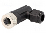 Connector: M12 | plug | PIN: 5 | female | 250V | angled 90&deg; | IP67,IP68