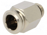 Push-in fitting | straight | -0.99&divide;20bar | nickel plated brass