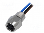 Connector: M8 | female | PIN: 3 | straight | with lead | socket | 0.5m