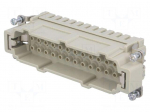 Connector: HDC | contact insert | male | 16A | 500V | Han E&reg; | PIN: 24