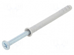 Plastic anchor | with screw | 5x50 | zinc-plated steel | N | 100pcs.