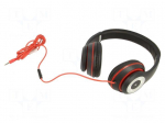 Headphones with microphone | black,red | Jack 3,5mm | headphones