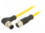 Cable: for sensors/automation | M12 | PIN: 4 | angled | 10m | plug | 4A