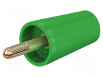 Laboratory connector: 4mm banana | adapter | 32A | green | 42mm