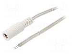 Cable | 2x0.5mm2 | wires,DC 5,5/2,5 socket | straight | transparent
