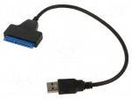 USB to SATA adapter | Slim SATA female,USB A plug | 0.26m | PnP