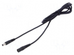 Cable | 1x1mm2 | DC 5,5/2,1 plug,DC 5,5/2,1 socket | straight | 2m