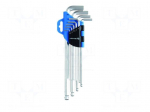 Wrench: hex key-set | spherical | Chrom-vanadium steel | long | 9pcs.