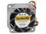 Fan: DC | axial | 12VDC | 40x40x28mm | 9.6m3/h | 40dBA | ball | 8400rpm