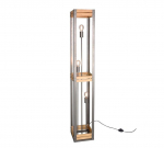 Trio-Lighting Khan  3xE27 antique steel/wood stāvlampa