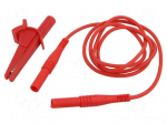 Test lead | banana plug 4mm,crocodile clip | Len: 1m | red