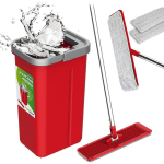 Tooted koju ja aeda // N&otilde;udepesuvahendid // Mop płaski z wiadrem i wyciskaczem GreenBlue, dwa wkłady microfibra HQ, pojemność 5,7L, MaxiClean GB870