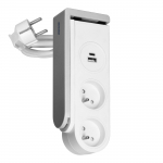 Elektrimaterjalid // Elektri laiendid, Pikendusjuhtmete, hajutuste ja UK ja USA adapterite komplekt // Listwa zasilająca biurkowa z ładowarką USB i sprężynowym zaciskiem mocującym