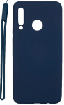 Back panel cover Evelatus Huawei P30 Lite Soft Touch Silicone Case with Strap Dark Blue