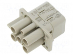 Connector: HDC | contact insert | female | CQ | PIN: 4 | 40A | 600V | 4+PE