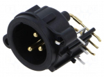 Connector: XLR | socket | male | PIN: 3 | angled 90&deg; | THT | black | 6A