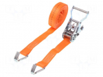 Fastening belt | L: 5m | Width: 25mm | orange | 1500kg