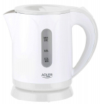 Teapot Adler  Kettle AD 1371w Electric, 850 W, 0.8 L, Stainless steel/Polypropylene, 360&deg; rotational base, White