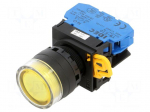 Switch: push-button | 22mm | Stabl.pos: 1 | NO | yellow | LED | IP65 | YW