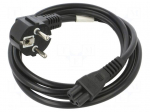Cable | CEE 7/7 (E/F) plug angled,IEC C5 female | PVC | Len: 1.8m