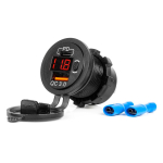 Auto- ja mootorrattatooted, elektroonika, navigatsioon, CB raadio // Auto elektroonikakomponendid : Installatsioonikaablid : Kaitsealused : &Uuml;hendused // Ładowarka samochodowa z gniazdami usb i testerem napięcia wodoodporna z włącznikiem usb + usb c qc3.0