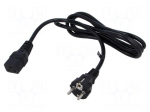 Cable | 3x1.5mm2 | CEE 7/7 (E/F) plug,IEC C19 female | PVC | 2m | 16A