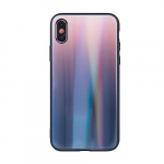Back panel cover iLike Samsung Samsung Galaxy A40 Aurora Glass case Brown Black