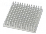 Heatsink: extruded | grilled | natural | L: 50mm | W: 50mm | H: 10mm | raw
