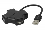 USB-A hub DELTACO, 480 Mbps, 4x USB-A, black / UH-737 / 1902569