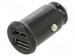 USB power supply | USB A socket x2 | Sup.volt: 12&divide;24VDC | black