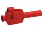 Laboratory connector: 4mm banana | plug | 20A | red | insulated | 54mm