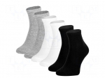 Work socks | Size: 39-42 | white,black,grey | thin | 3pcs.