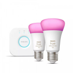 Philips Hue WCA 9W A60 E27 spuldze 2 gab + Bridge 929002468810 8719514291492