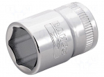 Socket: 6-angles | socket spanner | HEX 12mm | 3/8" | alloy steel