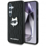 Other goods Karl Lagerfeld Karl Lagerfeld Leather Monogram Pin Logo Choupette Head Samsung Galaxy S25 Case Black