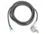 Cable | 3G1mm2 | CEE 7/7 (E/F) plug angled,cables | textile | 3m