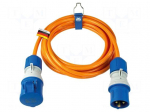 Extension lead | 3G2.5mm2 | 5m | PUR | orange | Sockets no: 1 | 16A
