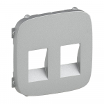 Cover plate Valena Allure - double loudspeaker socket - aluminium
