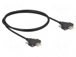 Cable | USB 2.0 | USB A plug,both sides | 1m | black | 26AWG,28AWG