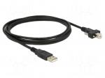 Cable | USB 2.0 | USB A plug,USB B plug | gold-plated | 2m | black