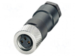 Connector: M8 | PIN: 3 | 4A | 48V | IP67 | straight | unshielded | plug