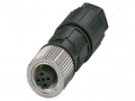 Connector: M12 | plug | PIN: 5 | 48V | straight | IP65 | IDC | Contacts: CuSn