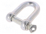 Dee shackle | steel | for rope | zinc | Size: 16mm