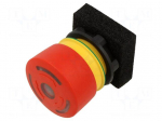 Switch: emergency stop | 22mm | Stabl.pos: 2 | NC x2 | red | LED | IP65
