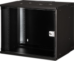 Szafa sieciowa wisząca 19" 9U, SOHO PRO 460 x 540 x 400 mm, nośność 60kg, drzwi szyba, niezłożona, Czarna