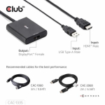 Adapter AV Club 3D Club3D HDMI + Micro USB aktiivne adapter DisplayPort 4K120Hz/8K30Hz, M/F