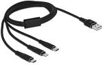 DeLOCK USB 3in1 Lightn. mUSB / USB-C 1m - 87155 black