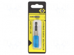 Holders for screwdriver bits | Socket: 1/4" | Overall len: 60mm