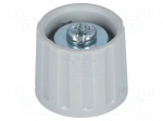 Knob | polyamide | &Oslash;shaft: 6mm | &Oslash;21x17.5mm | grey | Shaft: smooth